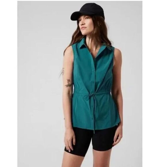 Athleta Tops - Athleta Levitate Teal Sleeveless Top NWT Size M